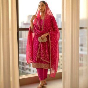 Pure Bandhej Salwar Suit